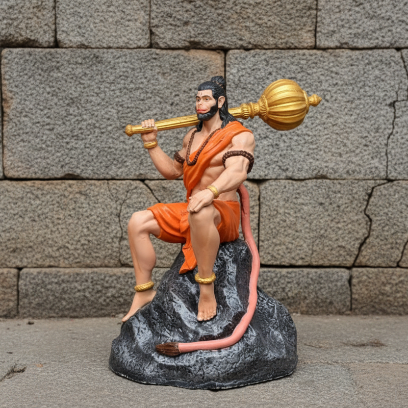 Lord Hanuman: The Divine Protector (Hand Painted)