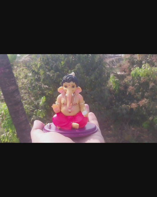 Hand-Painted Lord Ashirwad Ganesh Idol – Premium Polyresin | 4.5 Inch